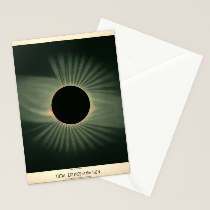 Total solar eclipse by Étienne Léopold Trouvelot (1878) Stationery Card Gallery Image 2