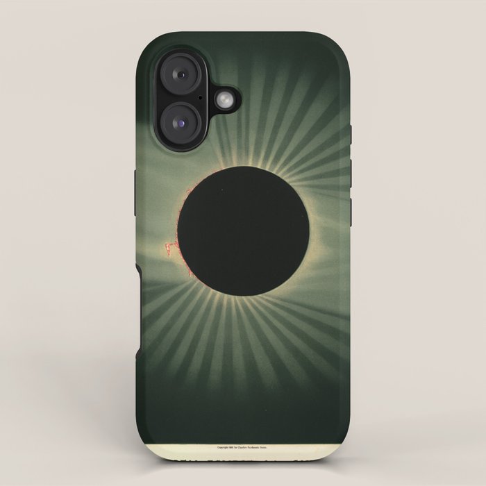 Total solar eclipse by Étienne Léopold Trouvelot (1878) iPhone Case Gallery Image 1