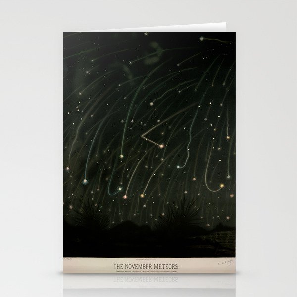 Meteor shower by Étienne Léopold Trouvelot (1868) Stationery Card Gallery Image 2