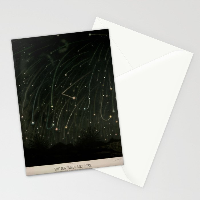 Meteor shower by Étienne Léopold Trouvelot (1868) Stationery Card Gallery Image 2