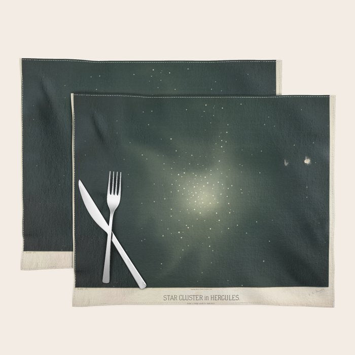 Star clusters in Hercules by Étienne Léopold Trouvelot (1877) Placemat Gallery Image 1
