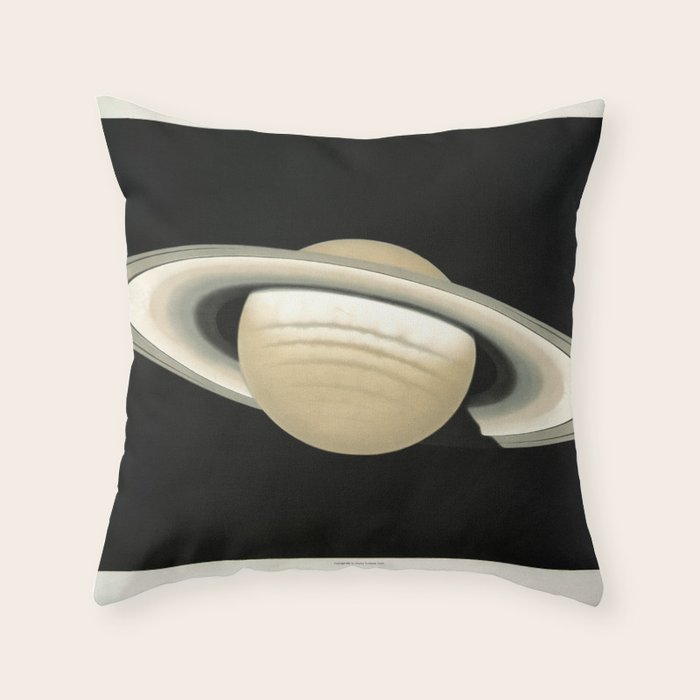 Saturn by Étienne Léopold Trouvelot (1874) Throw Pillow Gallery Image 1