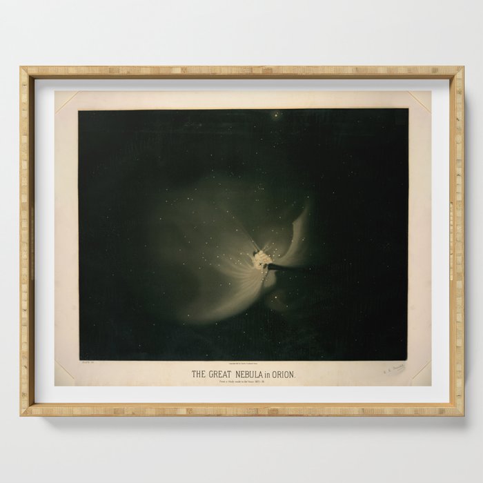 The great nebula in Orion by  Étienne Léopold Trouvelot (1875-1876) Serving Tray Gallery Image 1