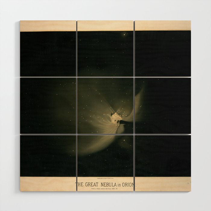 The great nebula in Orion by  Étienne Léopold Trouvelot (1875-1876) Wood Wall Art Gallery Image 1
