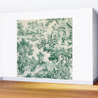 Green Toile de Jouy Wall Mural Gallery Image 2