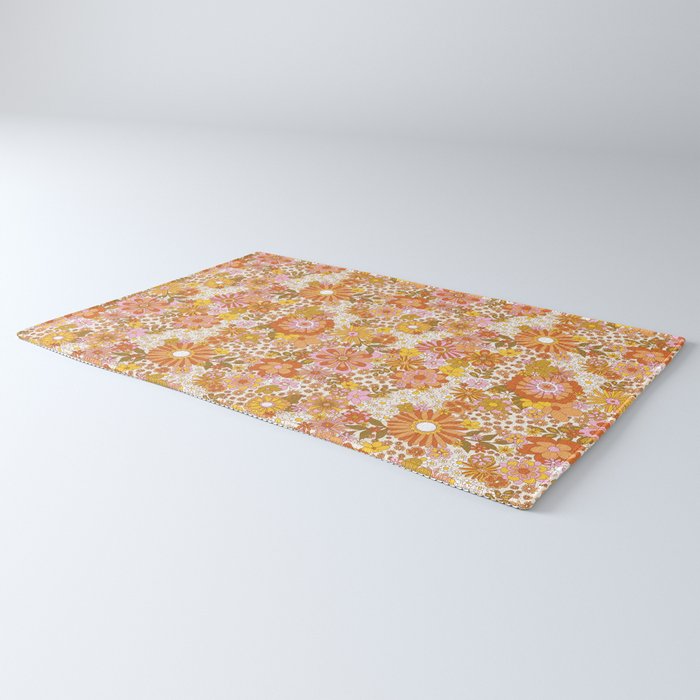 70s Floral Pattern Rug Gallery Image 3