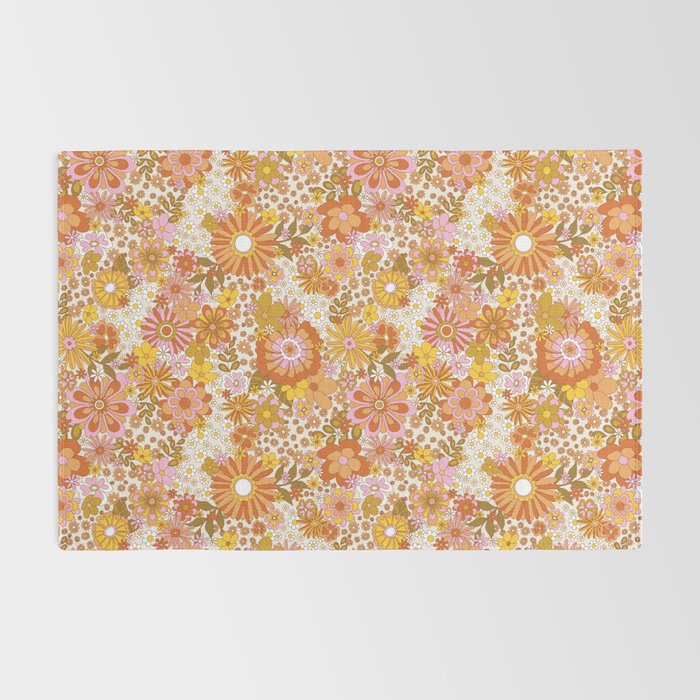70s Floral Pattern Rug Gallery Image 2