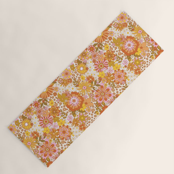 70s Floral Pattern Yoga Mat Gallery Image 1