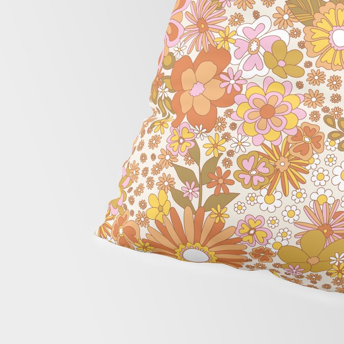 70s Floral Pattern Pillow Sham Gallery Image 4