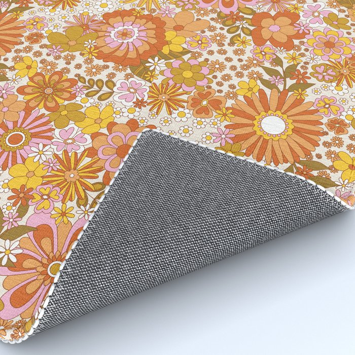 70s Floral Pattern Rug Gallery Image 4