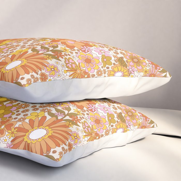 70s Floral Pattern Pillow Sham Gallery Image 3