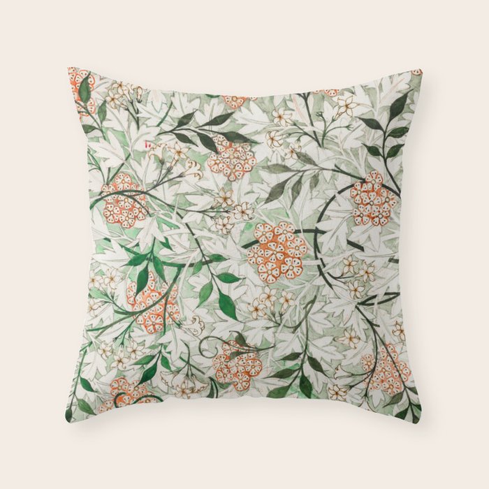 Jasmine by William Morris Throw Pillow Gallery Image 6