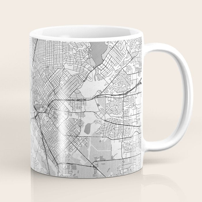 Dallas Map Line Coffee Mug Gallery Image 1