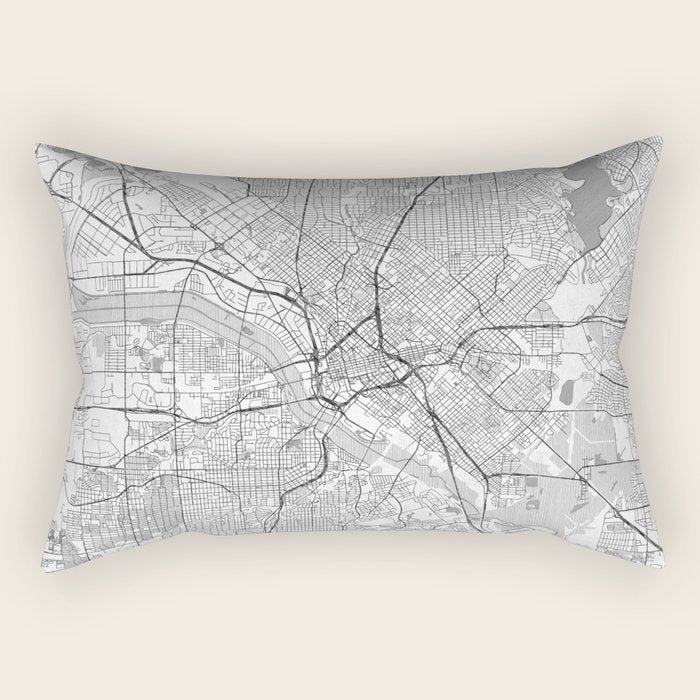 Dallas Map Line Rectangular Pillow Gallery Image 2