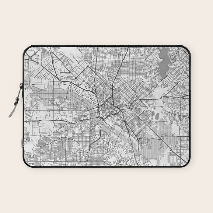 Dallas Map Line Laptop Sleeve Gallery Image 1