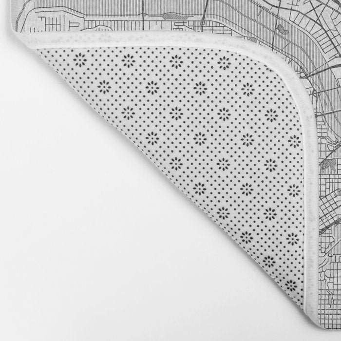 Dallas Map Line Bath Mat Gallery Image 2