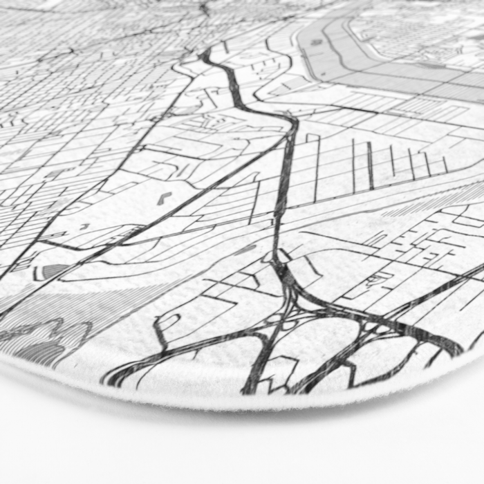 Dallas Map Line Bath Mat Gallery Image 3