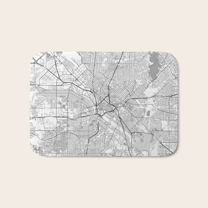 Dallas Map Line Bath Mat Gallery Image 1