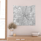 Dallas Map Line Wall Tapestry Gallery Image 2