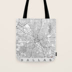 Dallas Map Line Tote Bag Gallery Image 1