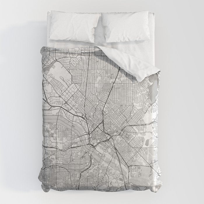 Dallas Map Line Duvet Cover Gallery Image 1