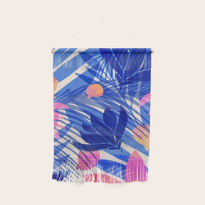 Breezy Tropics Blue Floral Design Wall Hanging Gallery Image 1