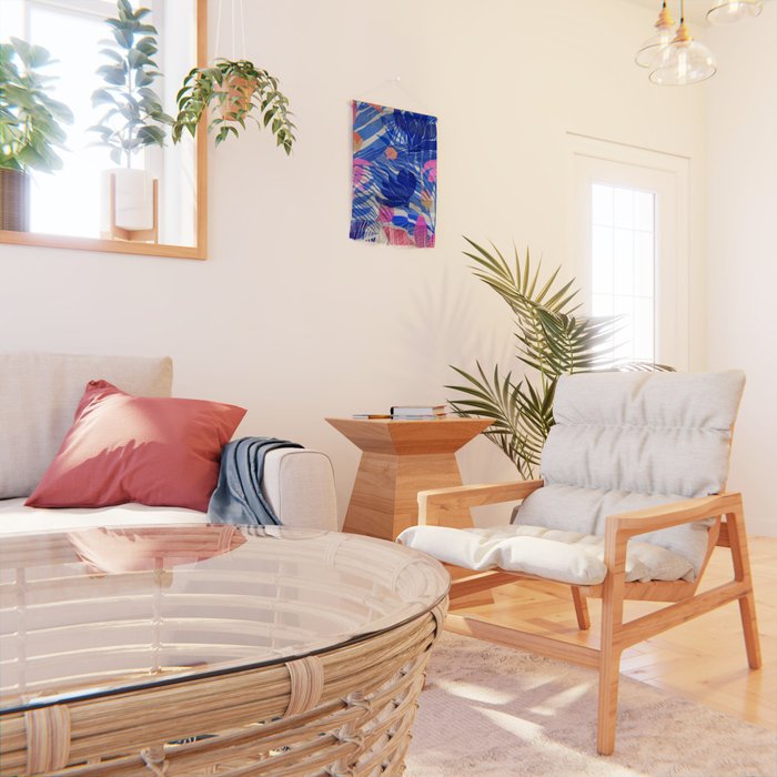 Breezy Tropics Blue Floral Design Wall Hanging Gallery Image 2