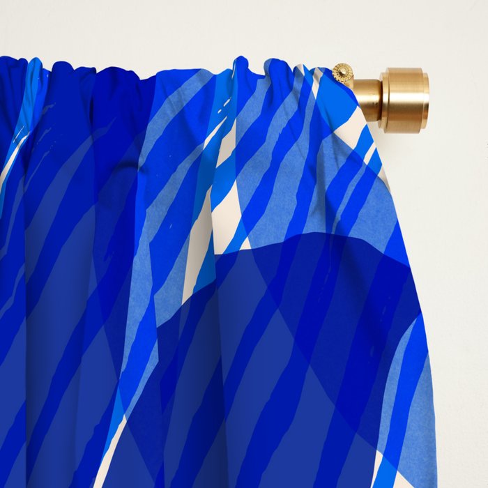 Breezy Tropics Blue Floral Design Window Curtain Gallery Image 2