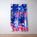 Breezy Tropics Blue Floral Design Window Curtain Gallery Image 3