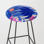 Breezy Tropics Blue Floral Design Stool Gallery Image 2