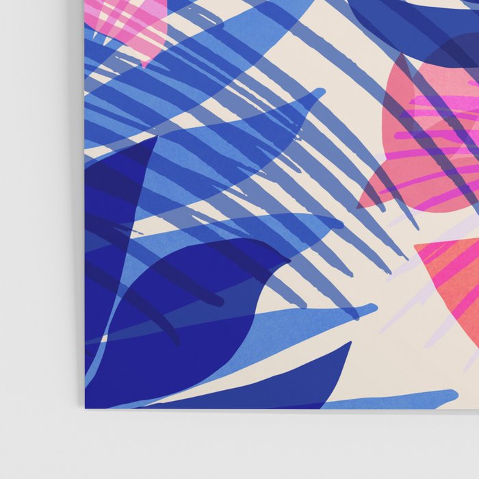 Breezy Tropics Blue Floral Design Poster Gallery Image 3