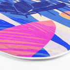 Breezy Tropics Blue Floral Design Bath Mat Gallery Image 3