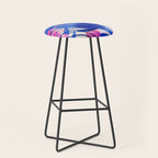 Breezy Tropics Blue Floral Design Stool Gallery Image 1