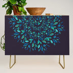 Blue Leaves Mandala Credenza Gallery Image 1