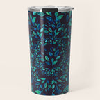 Blue Leaves Mandala Travel Mug Gallery Image 1