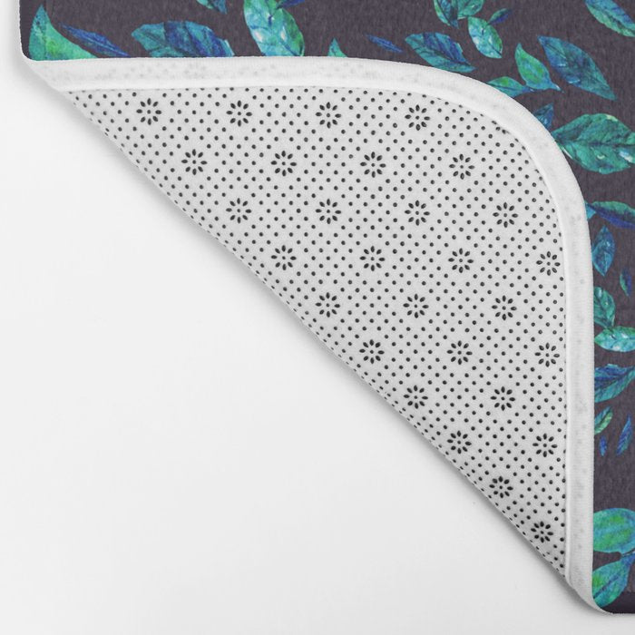 Blue Leaves Mandala Bath Mat Gallery Image 2