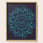 Blue Leaves Mandala Serving Tray Gallery Image 1