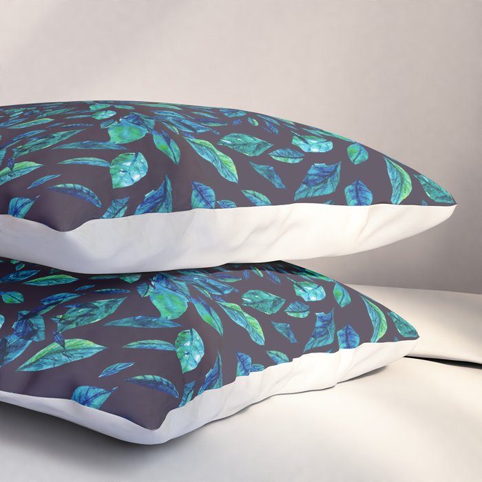 Blue Leaves Mandala Pillow Sham Gallery Image 3