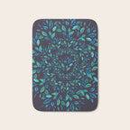 Blue Leaves Mandala Bath Mat Gallery Image 1