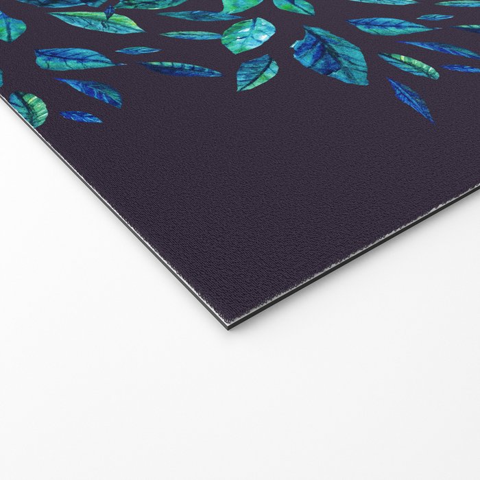 Blue Leaves Mandala Welcome Mat Gallery Image 2