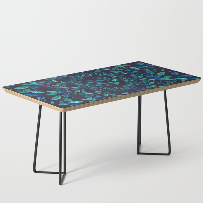Blue Leaves Mandala Coffee Table Gallery Image 1