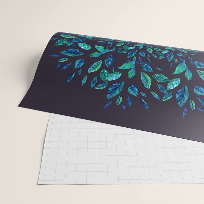 Blue Leaves Mandala Wrapping Paper Gallery Image 2