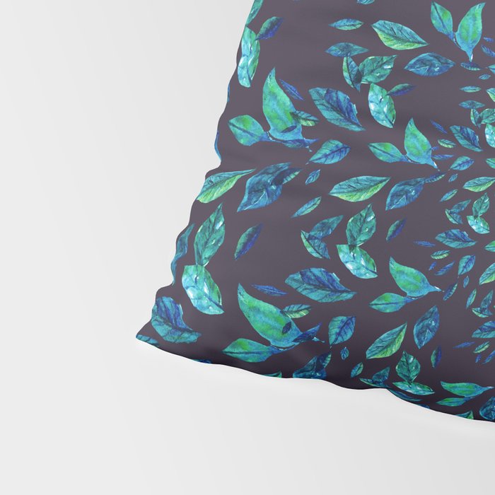 Blue Leaves Mandala Pillow Sham Gallery Image 4