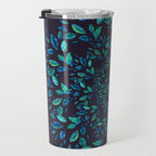Blue Leaves Mandala Travel Mug Gallery Image 3