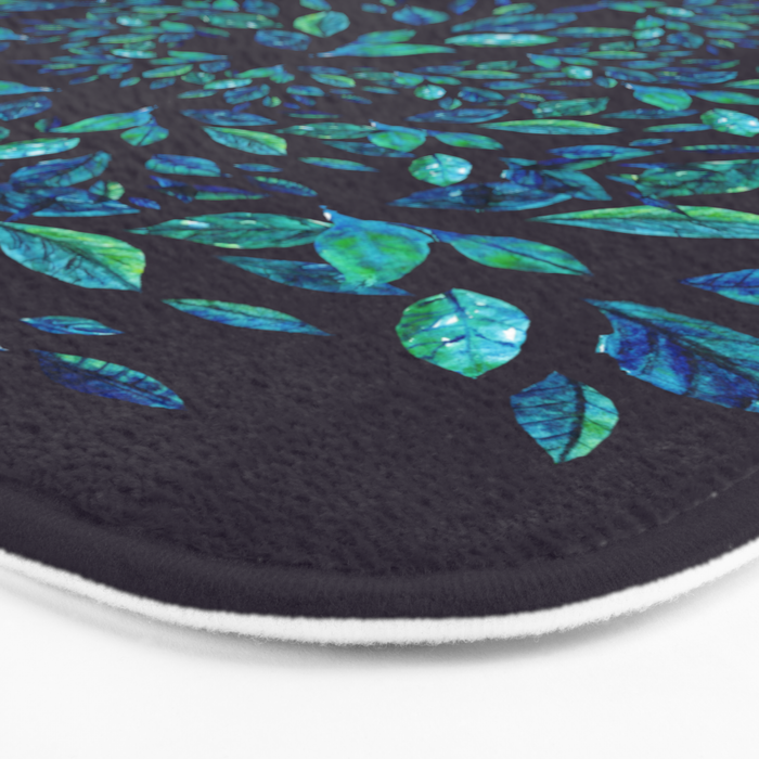 Blue Leaves Mandala Bath Mat Gallery Image 3