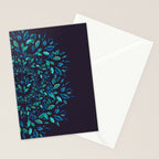 Blue Leaves Mandala Stationery Card Gallery Image 2