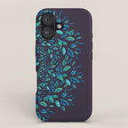 Blue Leaves Mandala iPhone Case Gallery Image 1