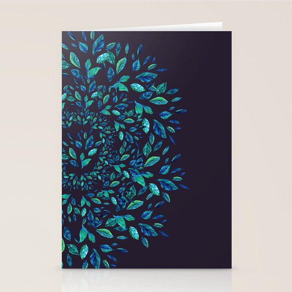 Blue Leaves Mandala Stationery Card Gallery Image 2