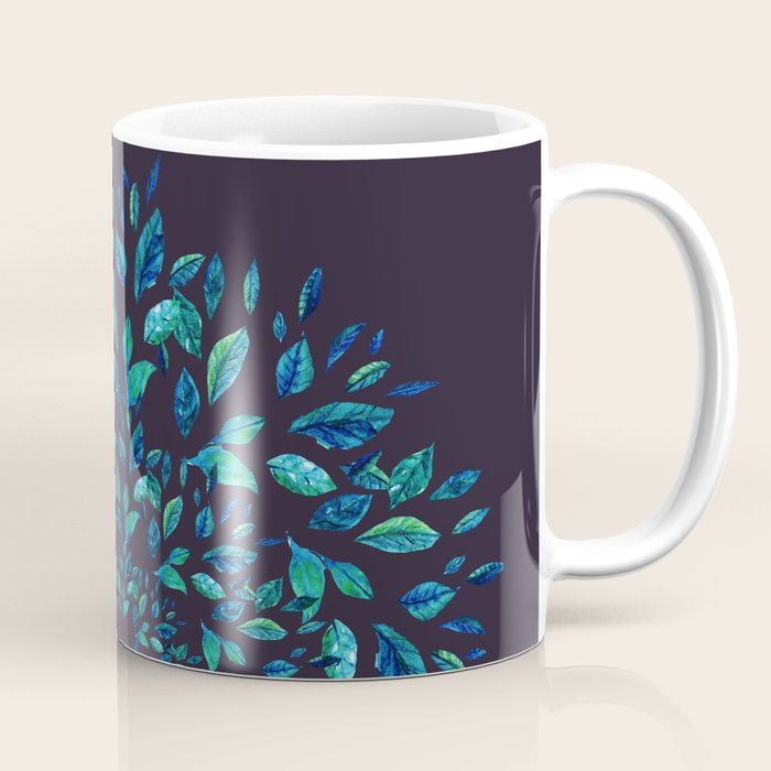 Blue Leaves Mandala Coffee Mug Gallery Image 1