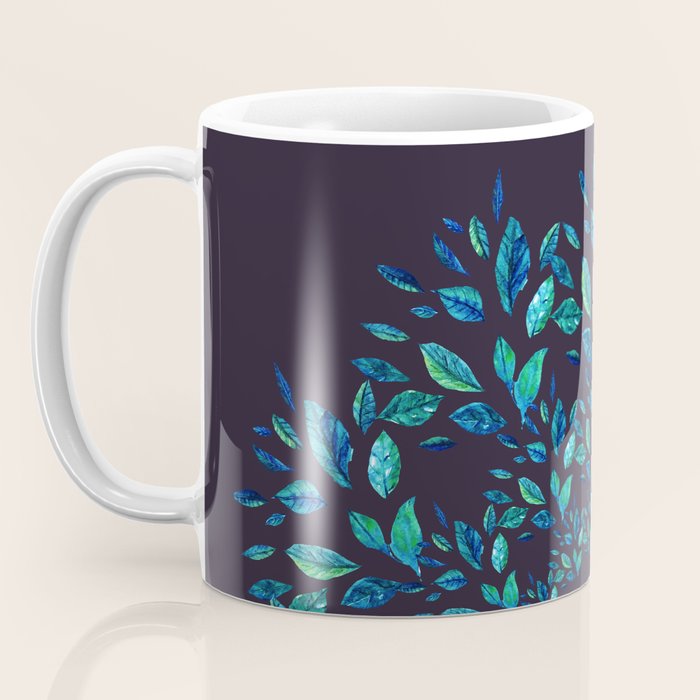 Blue Leaves Mandala Coffee Mug Gallery Image 3